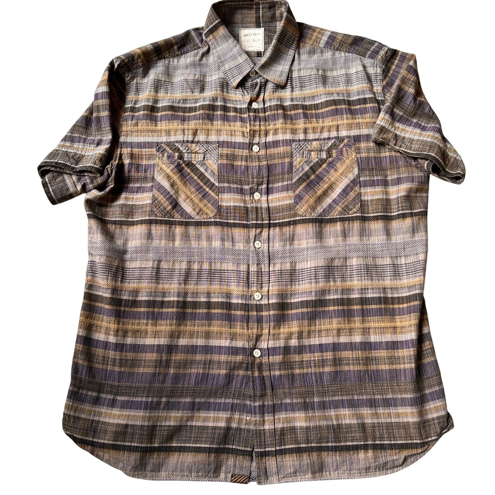 Billy Reid Button Down Shirt XL Multicolor Striped Made in Italy Standard Cut